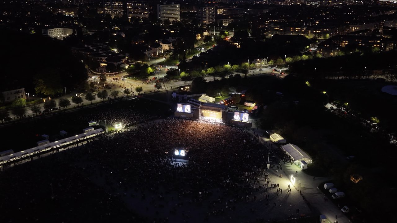 Festivalplads set i fugleperspektiv